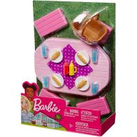 Barbie'nin Ev Dışı Dekorasyon Aksesuarları - Piknik Masası Seti FXG40