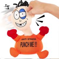 Pilli Sesli Stres Atma Oyuncağı Punch Me Doll - Turuncu