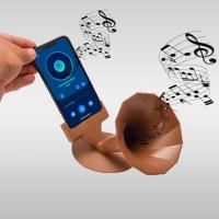 Akustik Telefon Tutucu Standlı Ses Arttırıcı Gramafon - Rose Gold