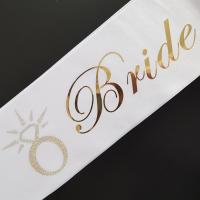 Bekarlığa Veda Beyaz Üzerine Gold Bride To Be Yazılı Kuşak