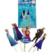 Frozen Temalı Karton Pasta Süsü