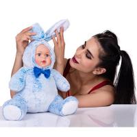 Gerçek Yüzlü Peluş Tavşan - Mavi