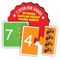 Hafıza Oyunu Meyveler Sebzeler 44 Parça Sayılar Puzzle Oyunu Hediye