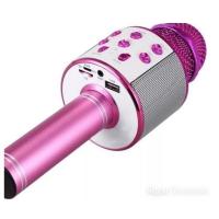 Karaoke Mikrofon Bluetooth Hoparlör Usb Sd Kart ve Aux Girişli - Pembe