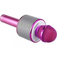 Karaoke Mikrofon Bluetooth Hoparlör Usb Sd Kart ve Aux Girişli - Pembe