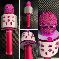 Karaoke Mikrofon Bluetooth Hoparlör Usb Sd Kart ve Aux Girişli - Pembe