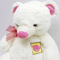 Kırmızı Fiyonklu Baby Yazılı Peluş Ayıcık 60 Cm