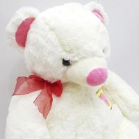 Kırmızı Fiyonklu Baby Yazılı Peluş Ayıcık 60 Cm