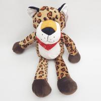 Kırmızı Fularlı Peluş Leopar 45 Cm.