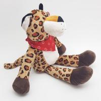Kırmızı Fularlı Peluş Leopar 45 Cm.