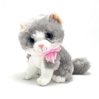 Peluş Sesli Kedi - Gri