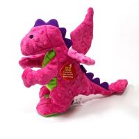 Peluş Süper Dayanıklı Köpek Oyuncağı Dinazor 23 Cm Sesli - Pembe