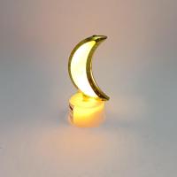 Pilli Led Işıklı Ay Şekilli Dekoratif Işık - Gold