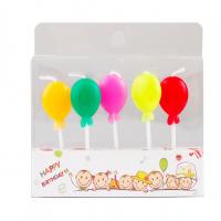 Renkli Soft Balon Temalı Mum 5li