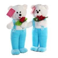 Selay Gül Tutan Peluş Ayıcık 117 Cm - Mavi