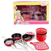 Barbie Yapışmaz Kırmızı Tencere Tava Seti 11 Parça