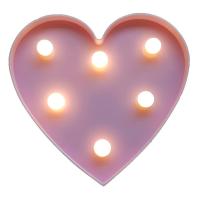 Işıklı Pilli Kalp Dekor Aydınlatma Pembe 15x15 Cm
