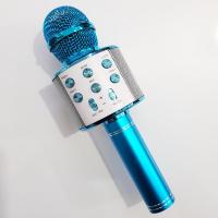 Karaoke Mikrofon Bluetooth Hoparlör Usb Sd Kart ve Aux Girişli - Mavi