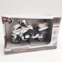 Kutulu Işıklı Sesli Model Polis Motoru - Beyaz