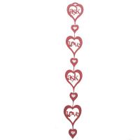Love - Aşk Yazılı Kalpli Kırmızı Keçe Sarkıt