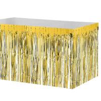 Metalik Folyo Gold (Altın Sarısı) Püskül Masa Eteği 75x400 Cm