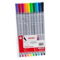 Osaka Fineliner Pen Renkli Keçeli Kalem Set 0.4 mm 10lu Set