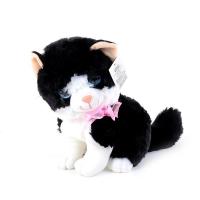Peluş Sesli Kedi - Siyah Beyaz